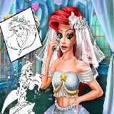 Coloring Book for Ariel Mermaid